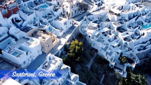 Santorini Greece aerial photo